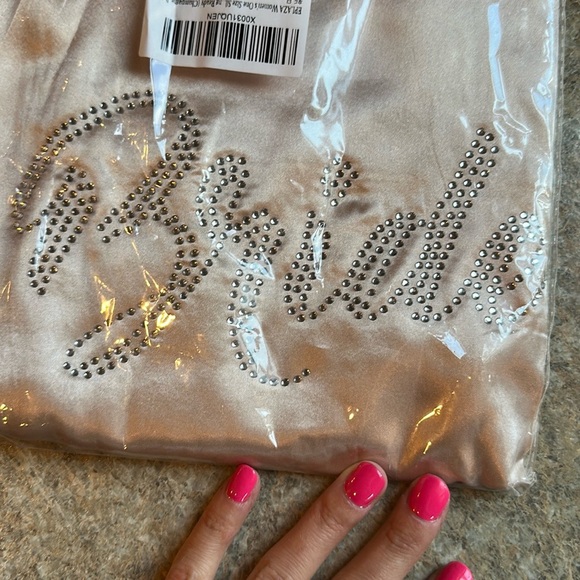 Satin Bride Robe with Rhinestone Detail - Picture 2 of 5